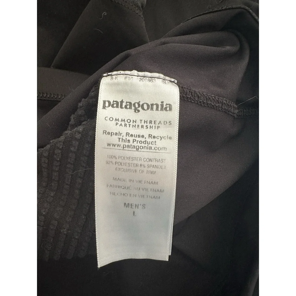 Patagonia Worn Wear Men's Large Wind Shield Jacket Black Full Zip Hiking Outdoor